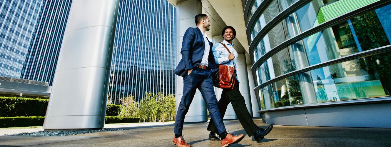 Co-workers walking