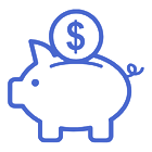 blue piggy bank